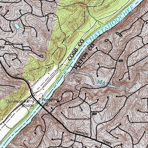 Topographic Map of March Creek, GA