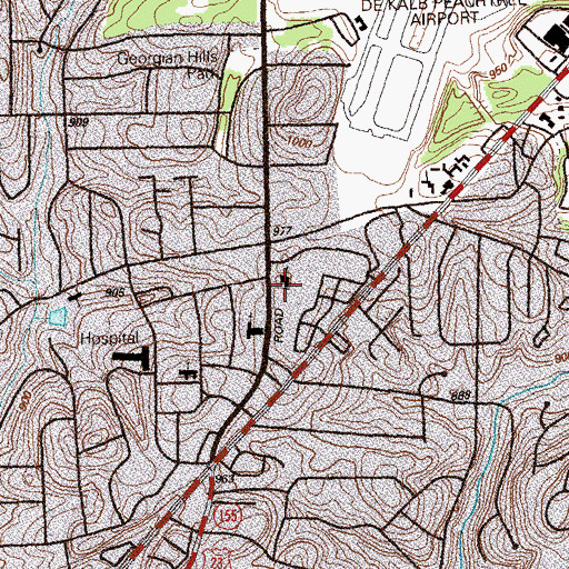 Topographic Map of McElroy Church, GA