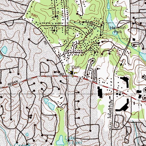 Topographic Map of Mountain View Church, GA