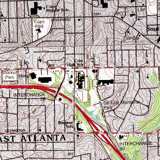 Topographic Map of Crim Open Campus High School, GA