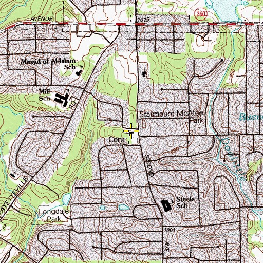 Topographic Map of Stamps Chapel, GA