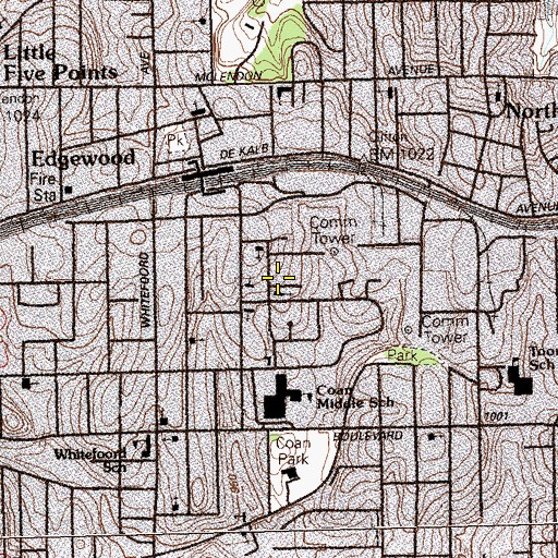 Topographic Map of Wesley Avenue School, GA