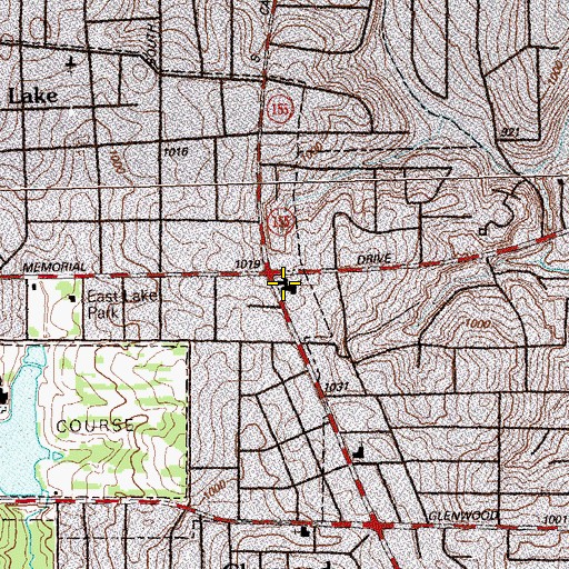 Topographic Map of White Oak Hills Church, GA