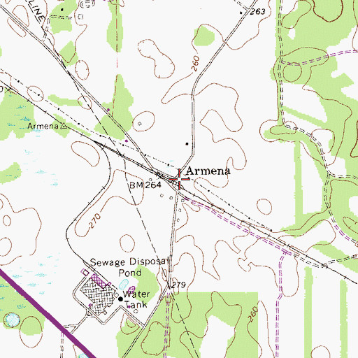 Topographic Map of Armena, GA
