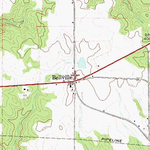 Topographic Map of Bellville, GA