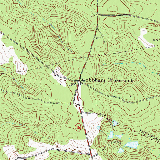 Topographic Map of Cobbham Crossroads, GA