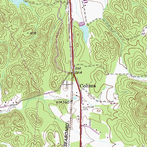 Topographic Map of Colima, GA