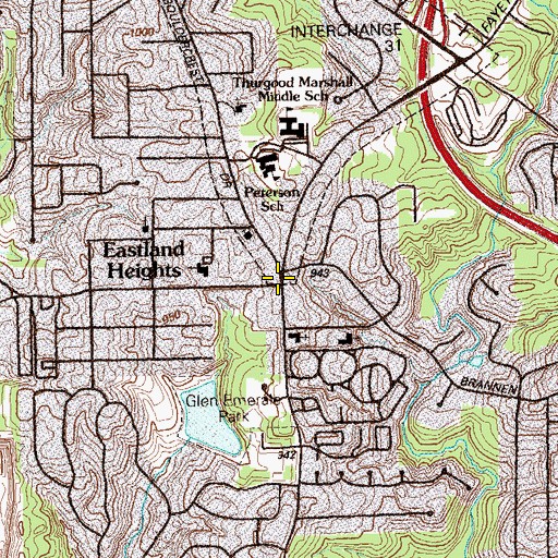 Topographic Map of Eastland Heights, GA