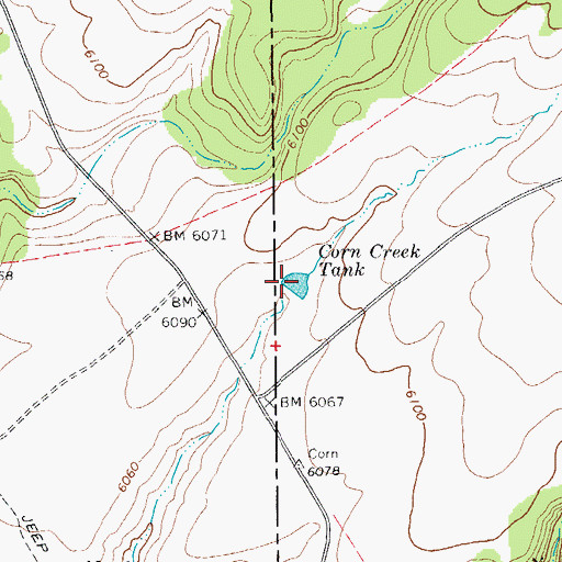 Topographic Map of Corn Creek Tank, AZ