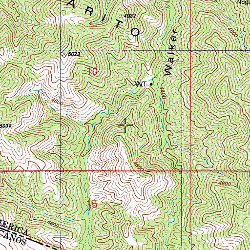 Topographic Map of Pajarito Mountains, AZ