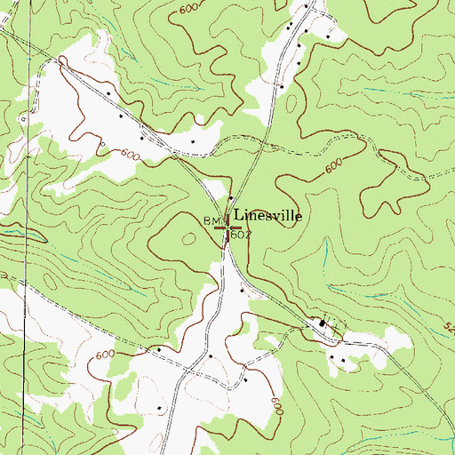 Topographic Map of Linesville, GA