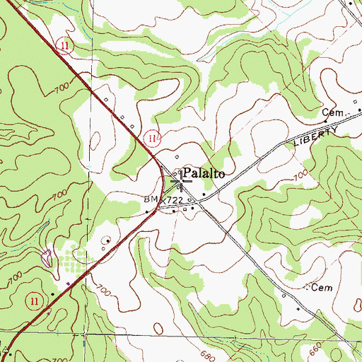 Topographic Map of Palato, GA