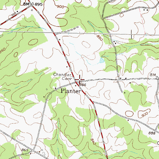Topographic Map of Planter, GA