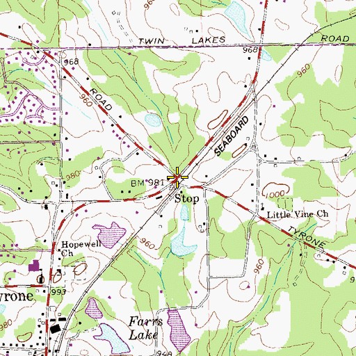 Topographic Map of Stop, GA