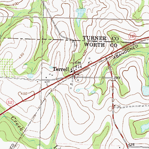 Topographic Map of Terrell, GA