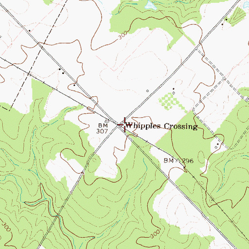 Topographic Map of Whipples Crossing, GA
