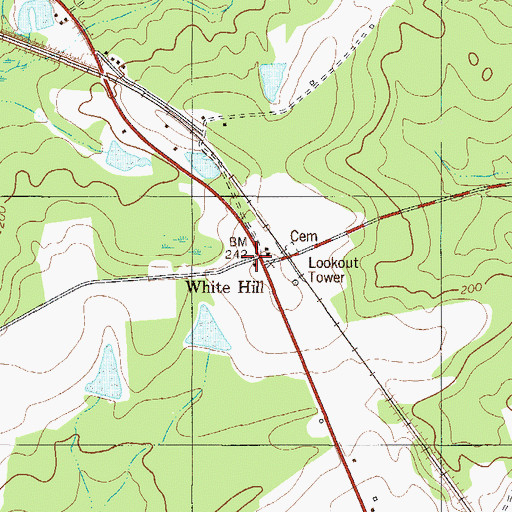Topographic Map of White Hill, GA