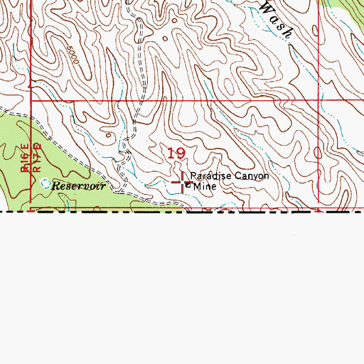 Topographic Map of Paradise Canyon Mine, AZ