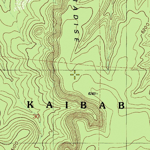 Topographic Map of Paradise Ridge, AZ