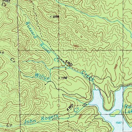 Topographic Map of Buzzard Roost Creek, GA