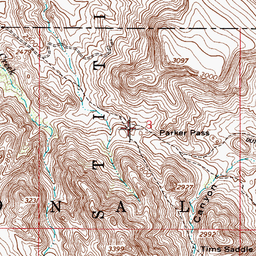 Topographic Map of Parker Pass, AZ
