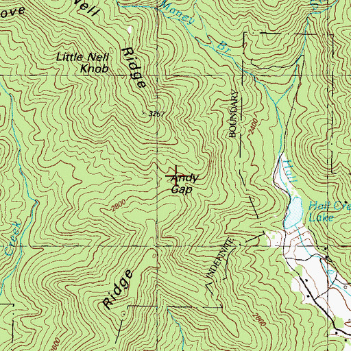 Topographic Map of Andy Gap, GA