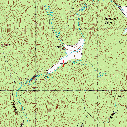 Topographic Map of Arnold Branch, GA