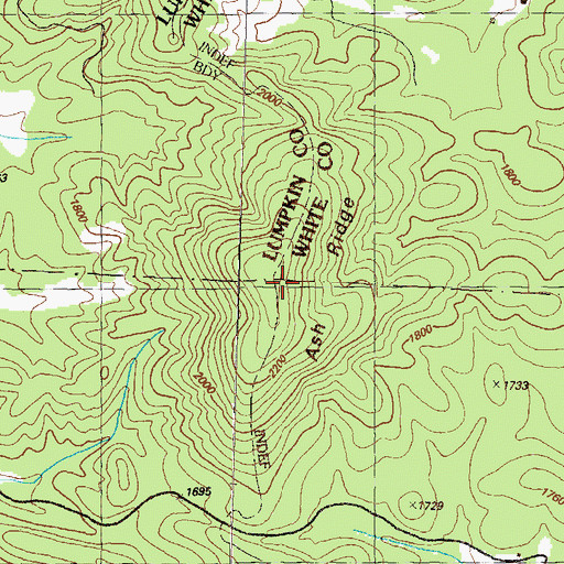 Topographic Map of Ash Ridge, GA