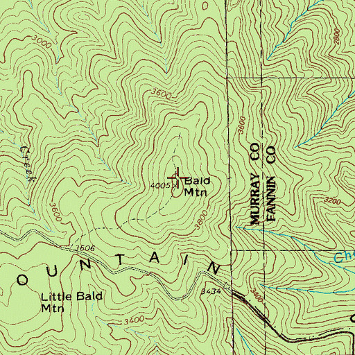 Topographic Map of Bald Mountain, GA