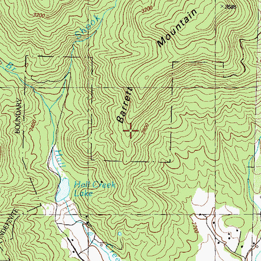 Topographic Map of Barret Mountain, GA