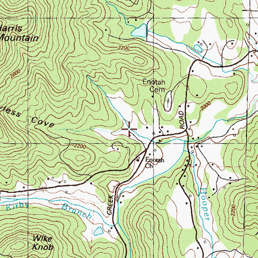 Topographic Map of Bayless Cove, GA