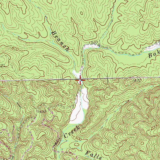 Topographic Map of Bearpen Branch, GA