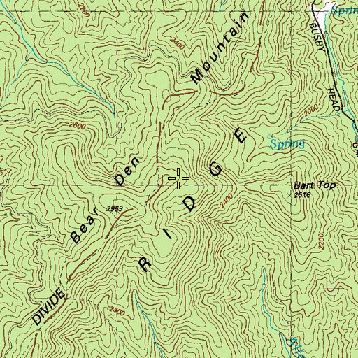 Topographic Map of Bear Den Mountain, GA