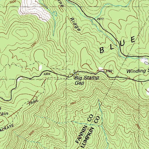 Topographic Map of Big Stamp Gap, GA