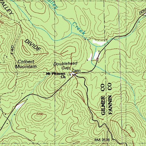 Topographic Map of Blue Ridge Church (historical), GA