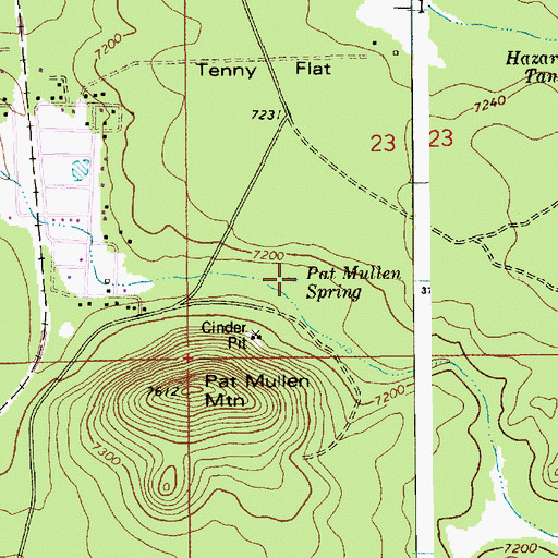 Topographic Map of Pat Mullen Spring, AZ