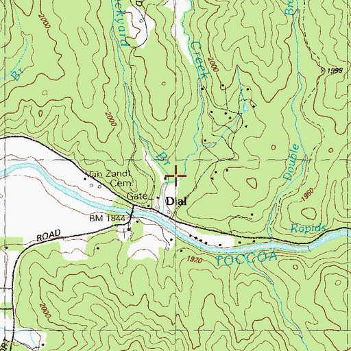 Topographic Map of Brickyard Branch, GA