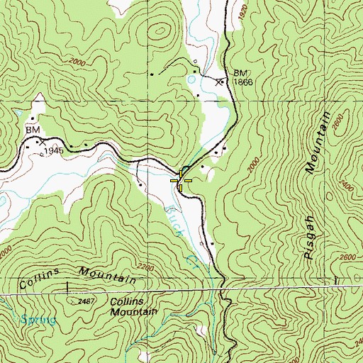 Topographic Map of Buck Creek, GA