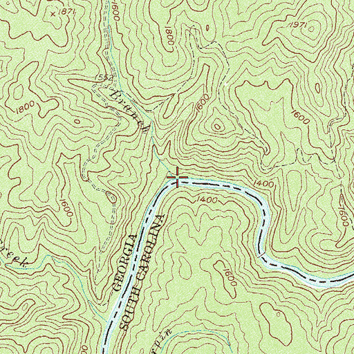 Topographic Map of Buckeye Branch, GA