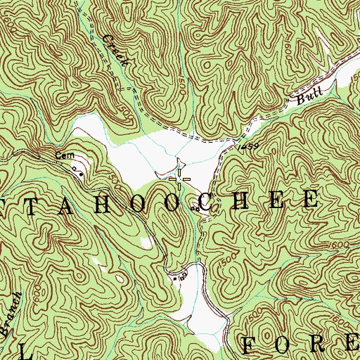 Topographic Map of Bull Creek, GA