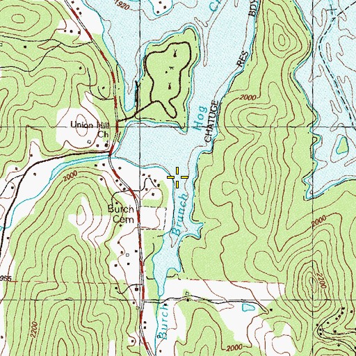 Topographic Map of Burch Branch, GA