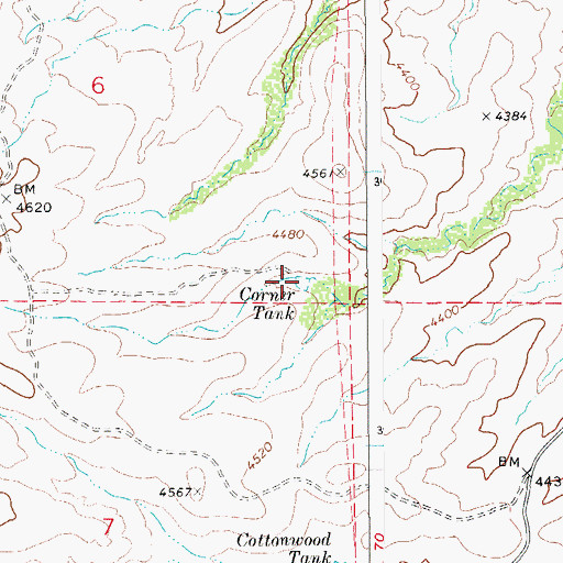 Topographic Map of Corner Tank, AZ