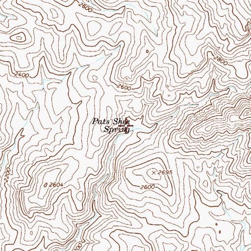 Topographic Map of Pats Shoe Spring, AZ
