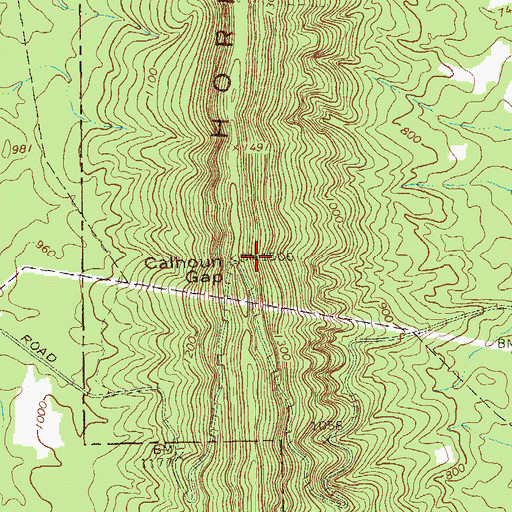 Topographic Map of Calhoun Gap, GA