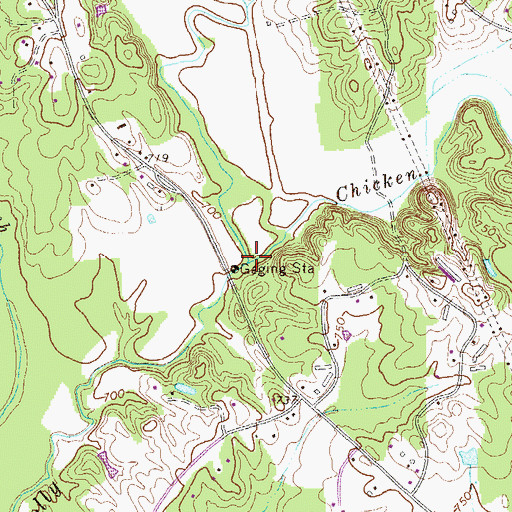 Topographic Map of Chicken Creek, GA