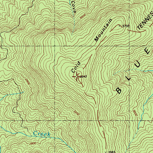 Topographic Map of Cold Mountain, GA