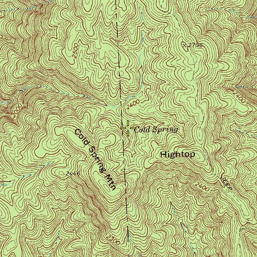 Topographic Map of Cold Spring, GA