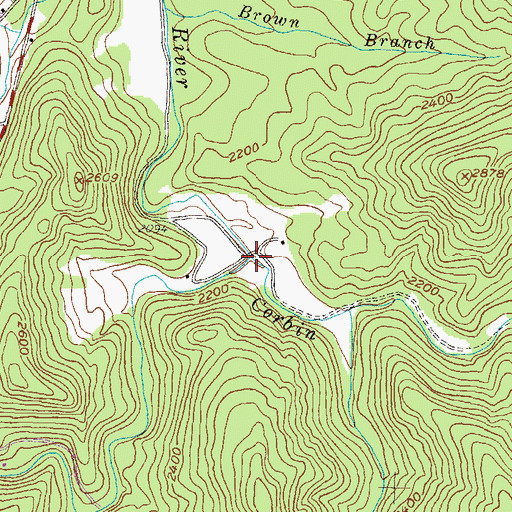 Topographic Map of Corbin Creek, GA