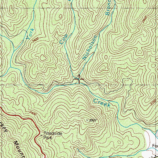 Topographic Map of Cow Branch, GA