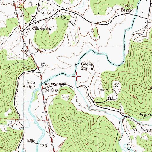 Topographic Map of Cynth Creek, GA